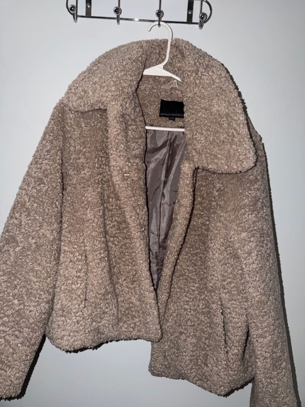 Banana Republic Taupe Teddy Faux-Shearling Jacket
